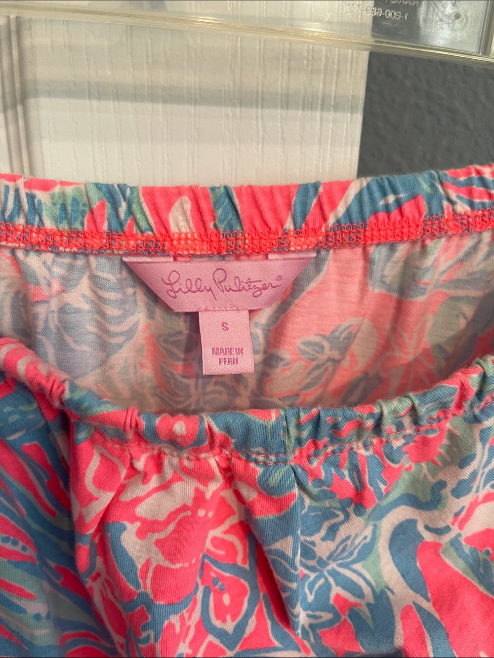 Lilly Pulitzer Coral and Teal Strapless Floral Sundress - Picture 2 of 3